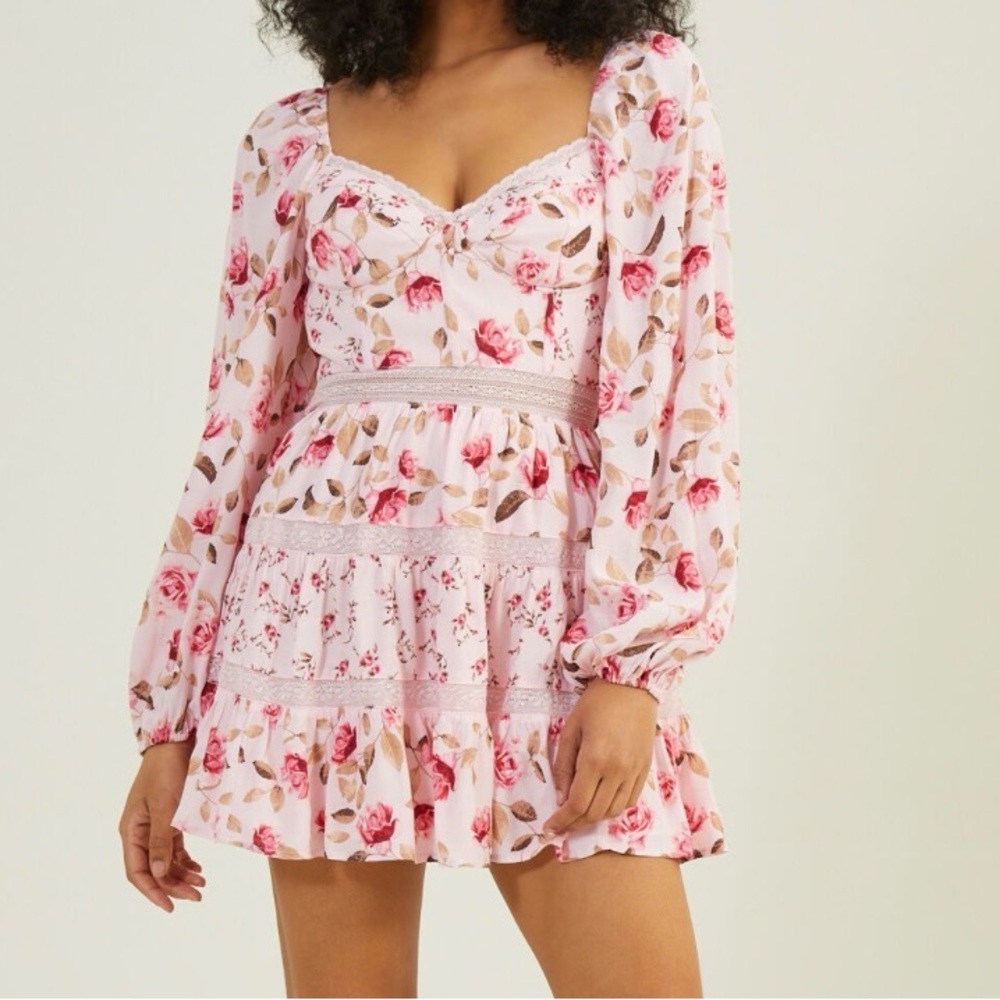 NWT Altar’d State Pink Kate Floral Mini Dress Small